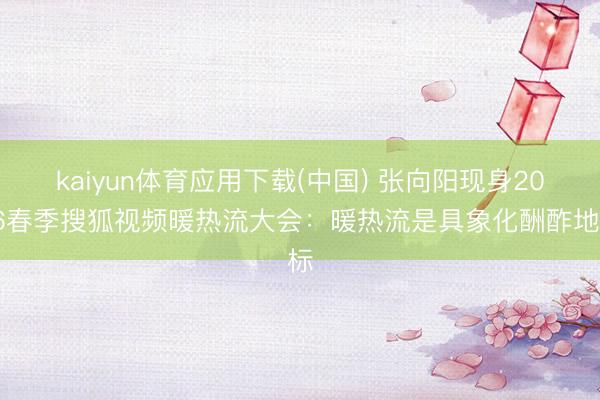 kaiyun体育应用下载(中国) 张向阳现身2026春季搜狐视频暖热流大会：暖热流是具象化酬酢地标