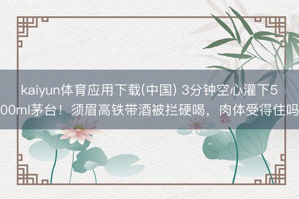 kaiyun体育应用下载(中国) 3分钟空心灌下500ml茅台！须眉高铁带酒被拦硬喝，肉体受得住吗