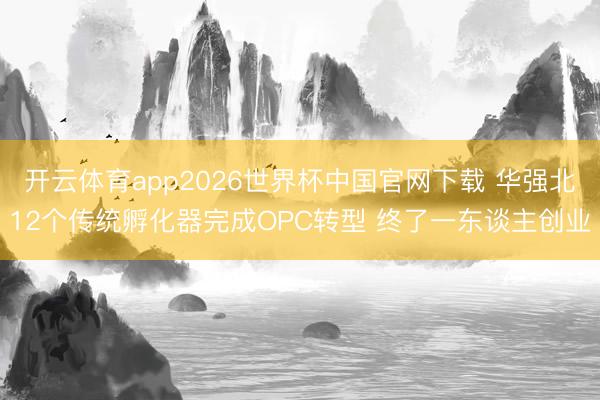 开云体育app2026世界杯中国官网下载 华强北12个传统孵化器完成OPC转型 终了一东谈主创业